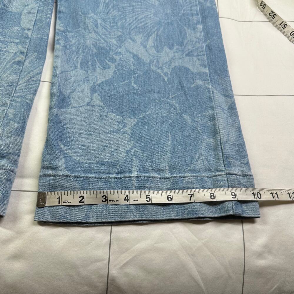 Anthropologie Pilcro Skipper Jeans Womens 28 Blue Floral Side Zip Wide Leg Crop - Picture 14 of 14